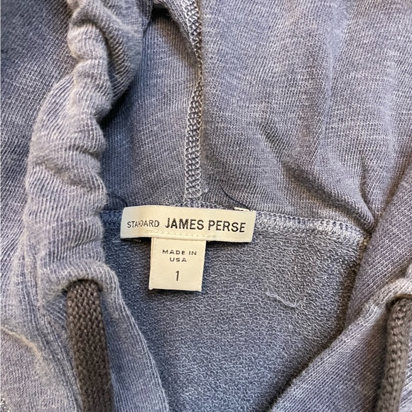 James Perse Full Zip French Terry Hoodie Men Size 1 Small Blue MXA2130 - Picture 5 of 7